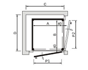 90度開門方向示意圖