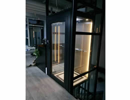 高端黑框架手拉門觀光電梯