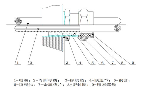 防爆型的電纜引入口內部